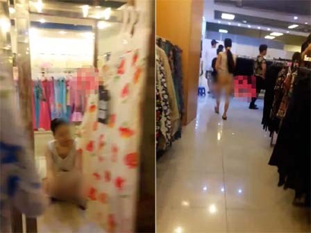Xin quần áo không được, cô gái thoát y đi khắp trung tâm thương mại ở Hà Nội khiến bao người khiếp vía