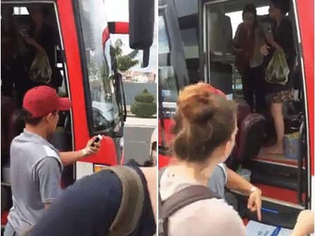 Nhân viên nhà xe quát mắng, ném balô và đuổi khách nước ngoài xuống giữa đường tại Nha Trang