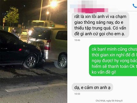 Vụ đâm xe trên phố Hà Nội và tin nhắn tài xế nhận được sau khi trở về nhà