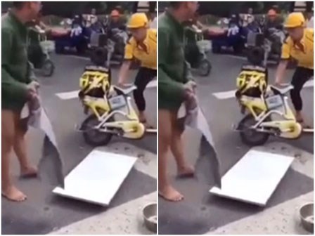 Clip: Lão ăn xin giả què 'lộ mặt' vì tình huống oái oăm