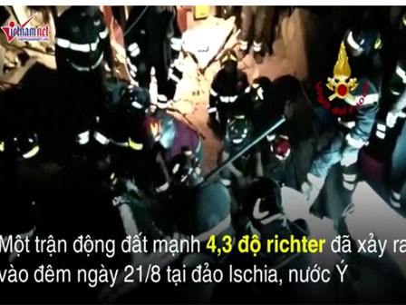 Giải cứu bé trai 3 tháng bị vùi sâu trong đổ nát sau trận động đất ở Ý