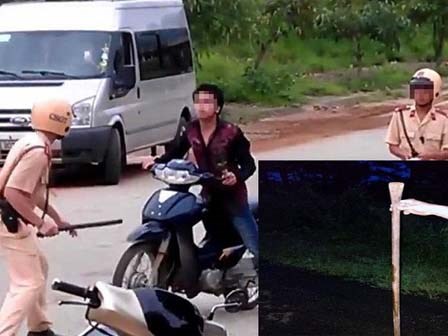 Không chịu ký biên bản, người vi phạm bỏ đi lấy xà beng đánh CSGT