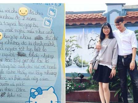 Anh trai thất tình, em gái 9 tuổi viết nhật ký thương anh hết sức