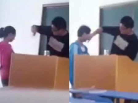 Ngày đầu tiên đi học, 20 học sinh bị thầy giáo tát tới tấp ngay trước lớp