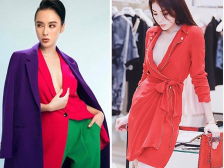 Kỳ Duyên, Angela Phương Trinh lại quên nội y khi mặc vest