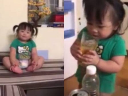 Cho con gái 2 tuổi uống bia bị dân mạng ném đá tả tơi