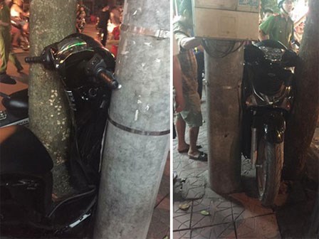 Hình ảnh chiếc xe máy trên đường khiến dân mạng phải đau đầu phân tích