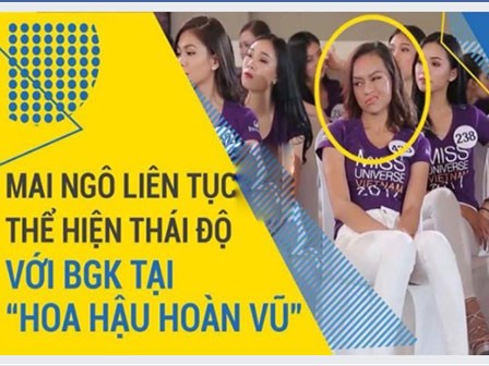 Mai Ngô liên tục tỏ thái độ với BGK tại Hoa hậu Hoàn vũ Việt Nam 2017