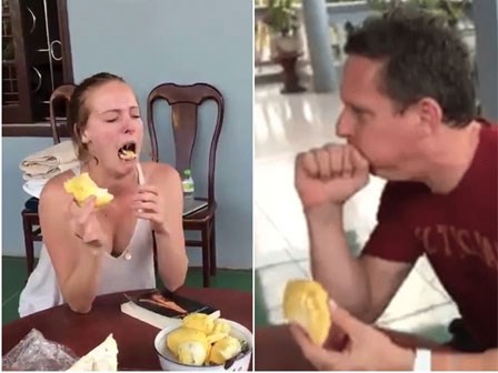 Clip hài: Khách nước ngoài chỉ biết hét lên 'Oh my god' khi ăn thử trái sầu riêng