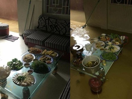 Bi hài ngày mưa lũ: Đang ăn cơm thì nước tràn ngập mâm, một nhà có điện cả làng được nhờ sạc điện thoại