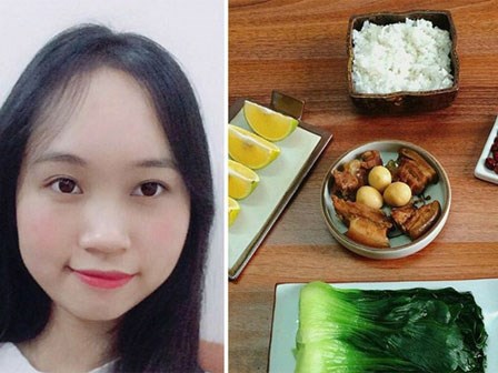 Ở một mình, cô sinh viên Thái Bình khoe mâm cơm khiến ai cũng phải xuýt xoa