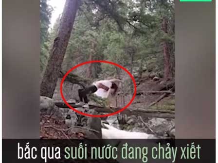 Cái kết đắng cho cô gái tập yoga trên cây cầu gỗ bắc qua suối