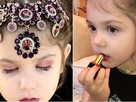 Clip: Bé gái 3 tuổi biết trang điểm thuần thục đang gặp phải làn sóng phản đối dữ dội