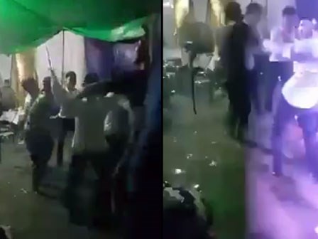 Hà Nội: Mặc nước ngập đến chân, khách khứa vẫn 'quẩy' tưng bừng trong đám cưới
