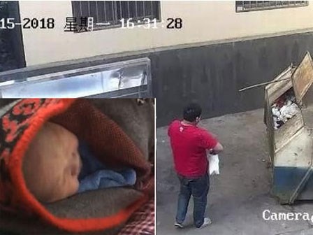 Em bé vừa sinh, còn nguyên dây rốn bị bố ném vào thùng rác trong giá rét 10 độ