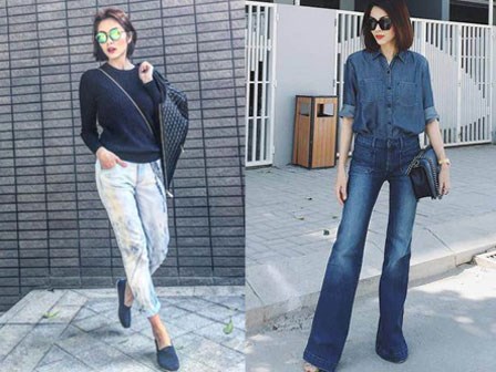 Không hổ danh ngọc nữ showbiz, Tăng Thanh Hà chỉ quần jeans vẫn đẹp 