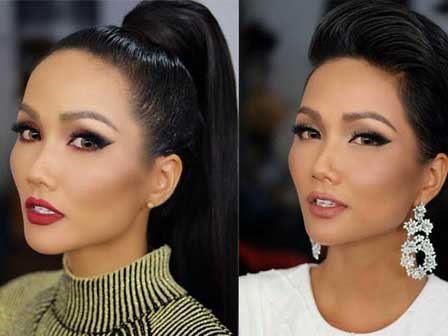 Chẳng ai nhận ra Hoa hậu H'Hen Niê khi cô nối tóc dài và trang điểm đậm nét