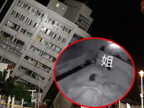 Thấy sàn nhà rung chuyển, chồng vội vàng xả thân che chắn cho vợ con trong trận động đất ở Đài Loan