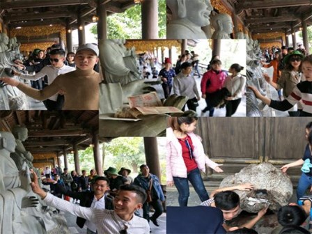 Đua nhau xếp hàng, nhét tiền vào tượng Phật ở ngôi chùa lớn nhất VN