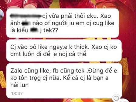 Chỉ vì lỡ tay like ảnh bạn nam, cô gái bị “Thánh ghen” dằn mặt, chửi không tiếc lời