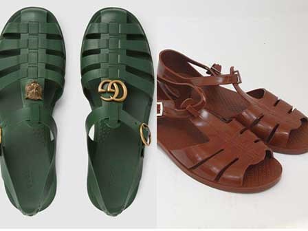 Có giá hơn 11 triệu nhưng hình như sandal của Gucci trông quá giống dép rọ bộ đội của nước ta thì phải