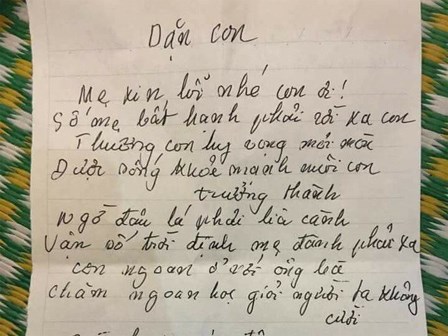 Bức thư của người mẹ đơn thân ung thư viết cho con trai trước khi qua đời: Các bạn có mẹ có cha, thương con côi cút nghĩ mà xót đau