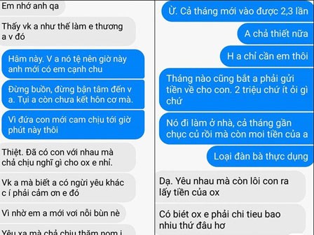 Bắt quả tang tin nhắn chồng với nhân tình, cô vợ trẻ 