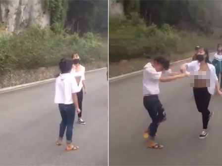 Cư dân mạng truyền tay nhau clip nữ sinh giật tóc, dúi đầu nam sinh trong tiếng reo hò của bạn bè-4