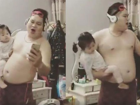 Ông bố xăm trổ ru con với lời lẽ bá đạo, xem clip chị em cười ngất-10