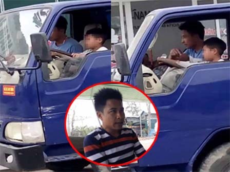 Ông chú ở Thanh Hóa phân trần việc giao tay lái xe tải cho cháu 10 tuổi