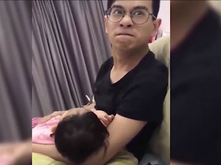 Biểu cảm khó đỡ của anh chồng 