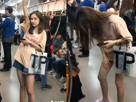 15s đứng gãi chân, vuốt tóc trên tàu điện ngầm, cô gái vẫn khiến dân mạng ráo riết tìm