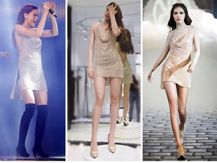 Lần đầu mặc váy hở bạo, Phạm Hương 'đụng hàng' ngay Minh Tú, Hồ Ngọc Hà
