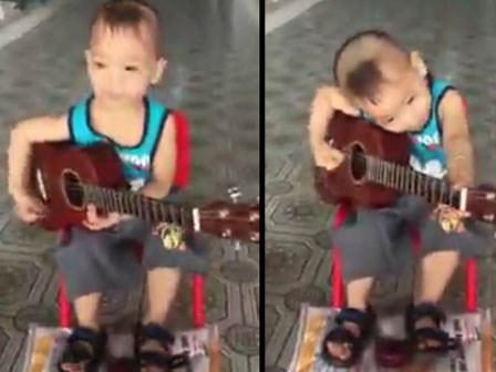 Bé trai 5 tuổi khiến dân mạng 'phát sốt' khi vừa gõ song lang vừa đệm đàn 'Vọng kim lang'