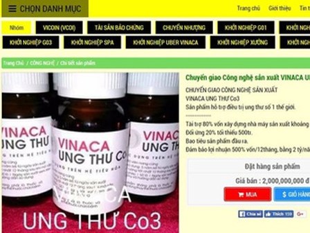 Vụ thuốc ung thư làm bằng làm tro than: Sở chưa nhận được hồ sơ về sản xuất thực phẩm chức năng của Vinaca