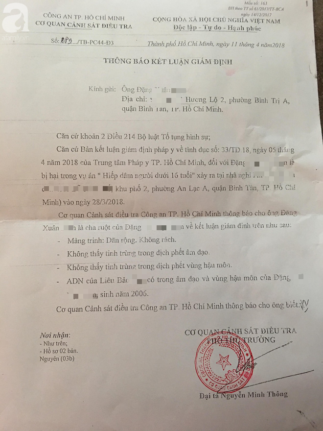 Vụ bé gái 11 tuổi câm điếc bị xe ôm hiếp dâm: Tìm thấy ADN nghi phạm trong vùng kín của bé gái-2