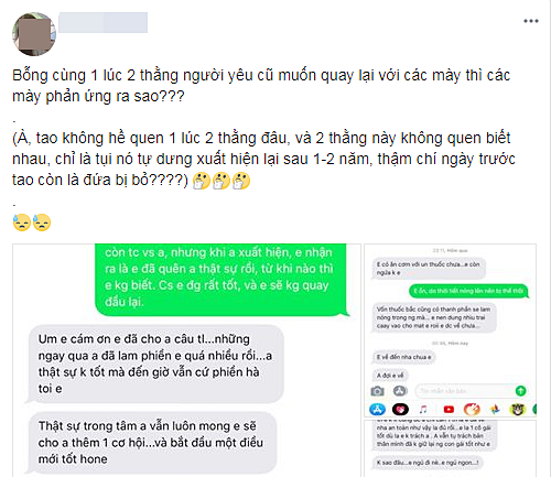 Bị người cũ “đá” đã 2 năm có lẻ, bỗng một ngày đẹp trời cả dàn bạn trai cũ cùng nhắn tin xin quay lại