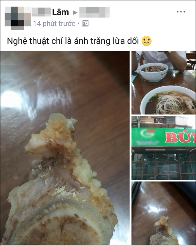 Bị thực khách tố xương trong bát bún có dòi, cửa hàng bún bò Huế ở Hà Nội cho rằng đó chỉ là mùn cưa sườn-1