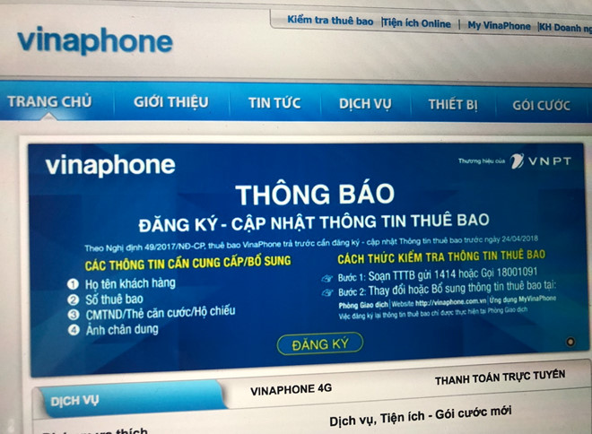 Cập nhật thông tin thuê bao điện thoại không cần ra đường-2