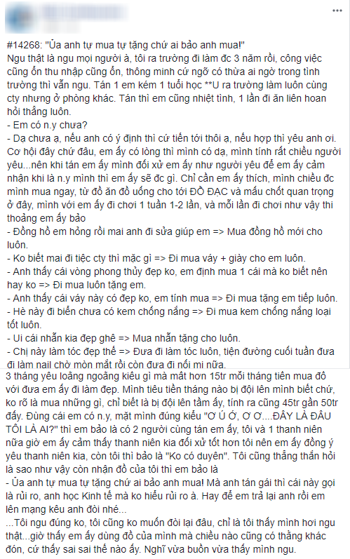 Thanh niên dại gái, ngỡ yêu 3 tháng tiêu hơn 45 triệu hóa ra lại là anh trai mưa-1