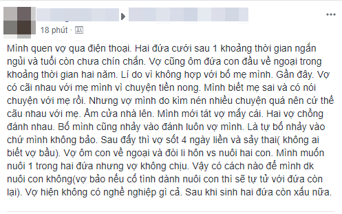 Dân tình bất mãn tột độ với anh chồng đánh vợ, giành quyền nuôi con không được còn chê vợ xấu sau 2 lần sinh nở-1