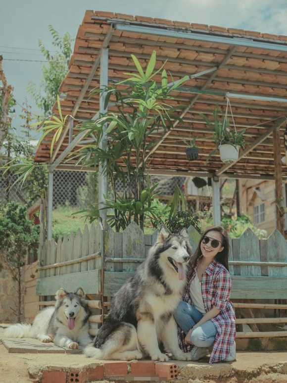 Hiền Thục hào hứng chơi đùa ở trang trại chó tại Đà Lạt-5