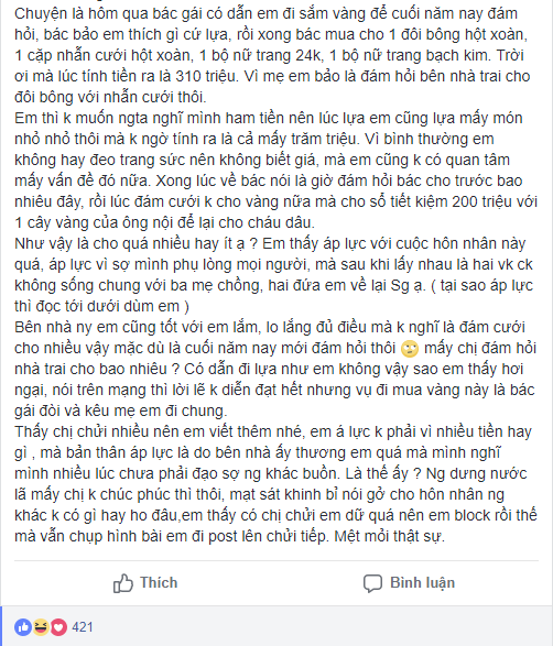 Bối rối vì được mẹ chồng tương lai tặng tiền vàng trị giá 310 triệu, nàng dâu trẻ còn bị mắng là khoe của-1