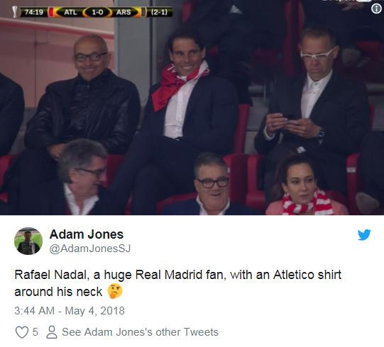 Cổ vũ Atletico, Rafael Nadal bị fan Real gọi là rắn độc-8