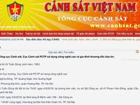 Tổng cục Cảnh sát thông tin về nguyên nhân Cục phó C50 tử vong