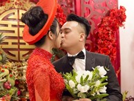 Chùm ảnh đẹp: Diệp Lâm Anh ngọt ngào khoá môi ông xã thiếu gia trong lễ đón dâu