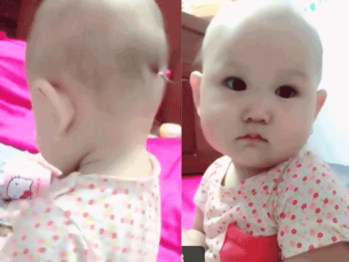 Dù không có tóc vẫn phải... buộc lên cho mát