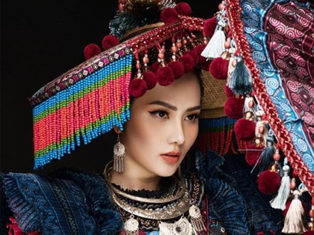Diệu Linh chọn trang phục H’Mông thể hiện tại Nữ hoàng Du lịch Quốc tế 2018