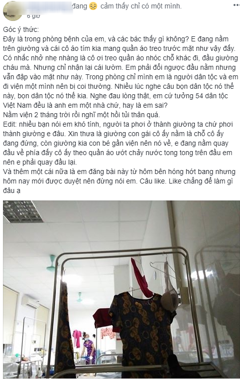 Bức xúc vì đầu giường bệnh viện mình nằm bị biến thành nơi phơi đồ lót, nhắc nhở thì bị mắng ngược-1