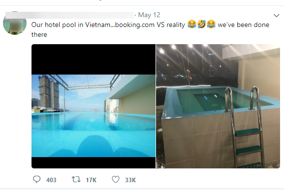 Háo hức book khách sạn qua mạng vì hồ bơi đẹp, cô gái khóc thét vì thực tế quá tàn nhẫn-1